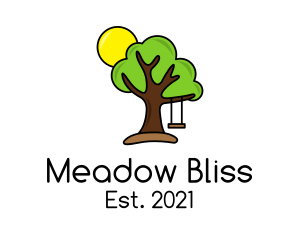 Meadow - Tree Swing Summer logo design