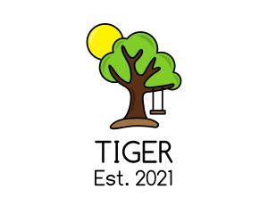 Child - Tree Swing Summer logo design
