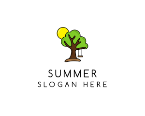 Tree Swing Summer logo design