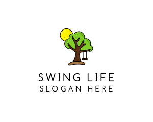 Tree Swing Summer logo design