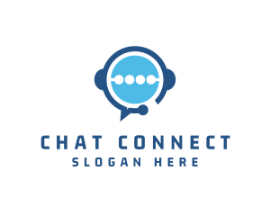 Chat - Chat Support Headphones logo design