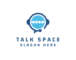 Conversation - Chat Support Headphones logo design