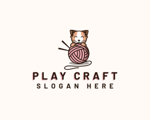 Playful Kitten Yarn logo design