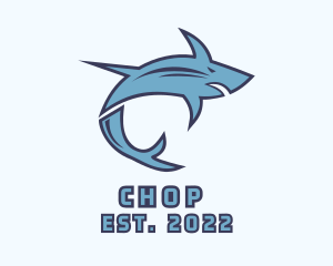 Surfing - Blue Gaming Shark logo design