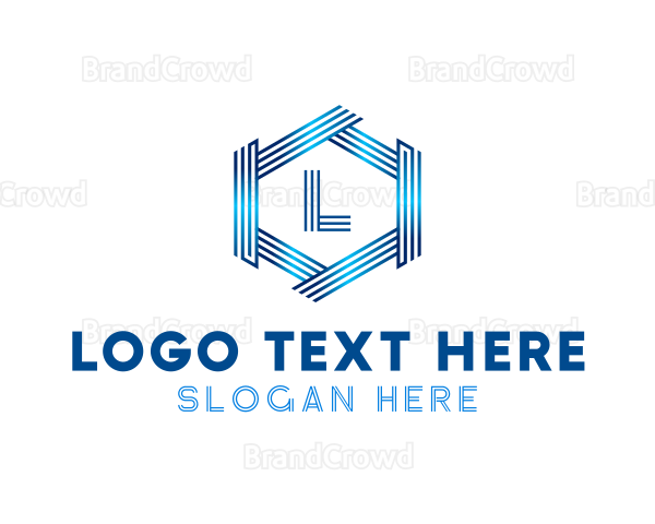 Industrial Metallic Hexagon Stripe Logo