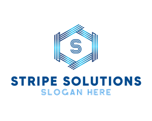 Industrial Hexagon Stripe  logo design