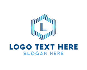 Company - Industrial Metallic Hexagon Stripe logo design
