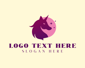 Horse - Magical Star Unicorn logo design