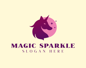 Magical Star Unicorn logo design