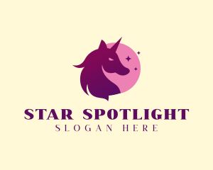 Magical Star Unicorn logo design