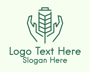 Wheat Farmer Hands Logo