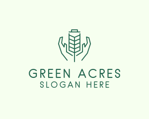 Agriculturist - Wheat Farmer Hands logo design