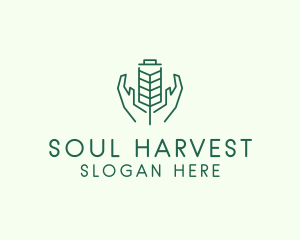 Wheat Farmer Hands logo design