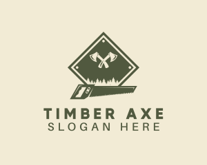 Ax Saw Woodworking logo design