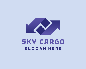 Modern Logistics Arrows logo design