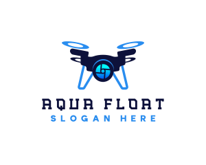 Floating - Quadcopter Spy Drone logo design