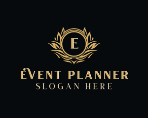 Royal Event Planner Wreath logo design