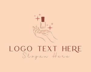 Hand Massage - Feminine Nail Polish Stars logo design