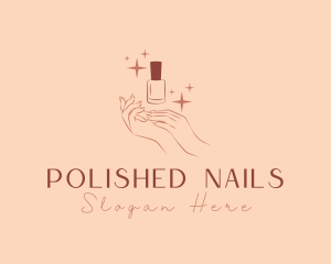 Feminine Nail Polish Stars logo design