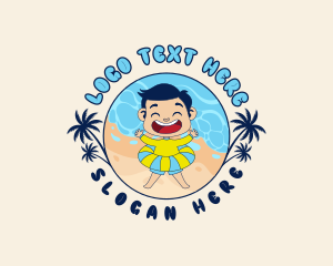 Floatie - Summer Beach Kid logo design