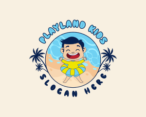 Summer Beach Kid logo design