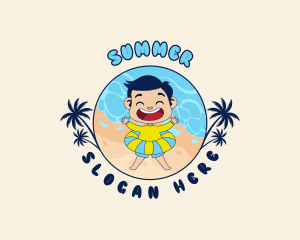 Summer Beach Kid logo design