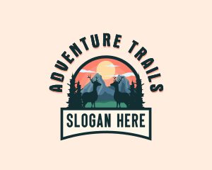 Adventure Mountain Deer logo design