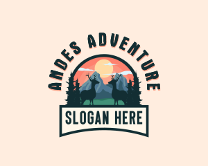 Adventure Mountain Deer logo design