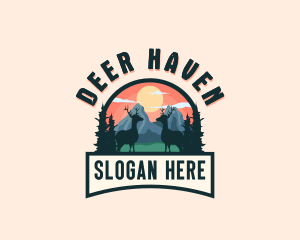 Adventure Mountain Deer logo design