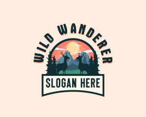 Adventure Mountain Deer logo design