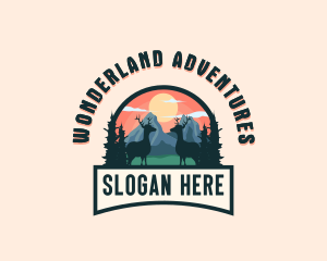 Adventure Mountain Deer logo design