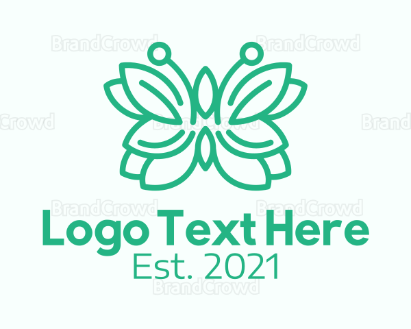 Green Butterfly Leaf Logo