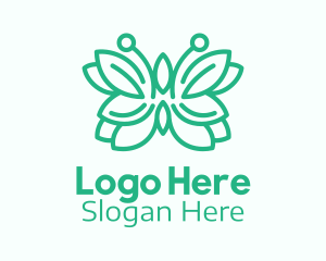 Green Butterfly Leaf Logo