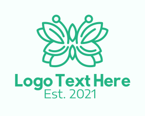 Butterfly - Green Butterfly Leaf logo design