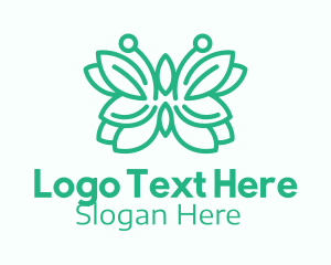 Green Butterfly Leaf Logo