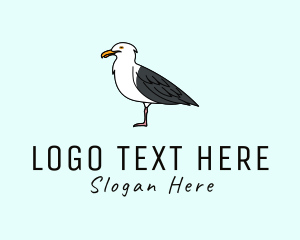 Coastline - Seagull Bird Seaside logo design