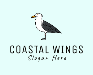 Seagull Bird Seaside logo design