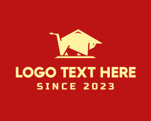 Red And Yellow - Animal Wild Bull logo design