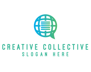 Global International Message logo design