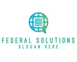 Global International Message logo design