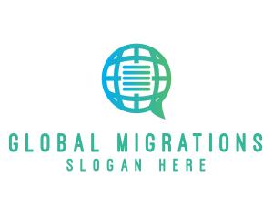 Global International Message logo design