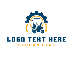 Truck - Forklift Cog Wrench logo design