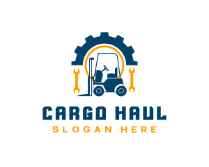 Forklift Cog Wrench logo design