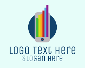 Mobile - Bar Chart Smartphone logo design