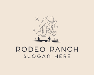 Cowgirl - Western Cowgirl Desert logo design