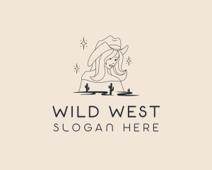 Western Cowgirl Desert logo design