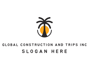Palm Tree - Tourist Spot Paradise logo design