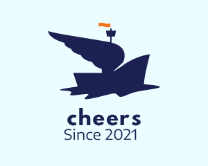 Explore - Blue Winged Boat logo design