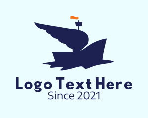Winged - Blue Winged Boat logo design