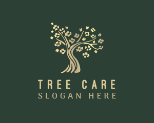 Gold Floral Tree logo design